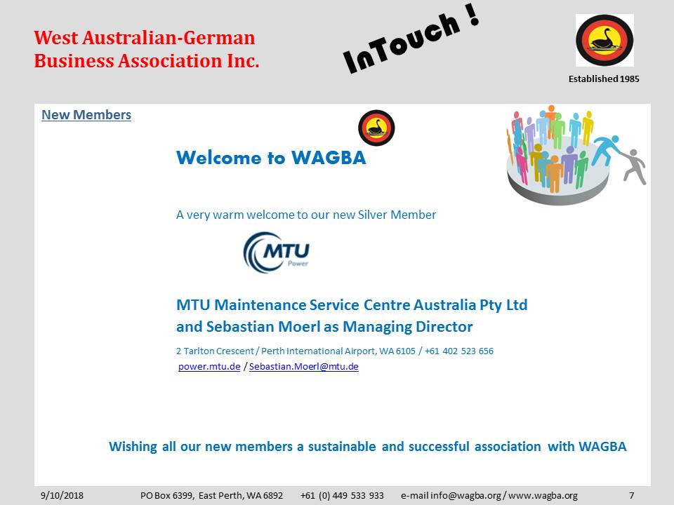 5 New Member MTU Mainenance Service Centre Australia P L